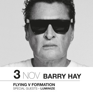 Barry Hay's Flying V formation in concert with support act Luminize